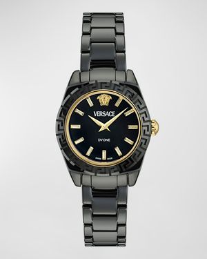 28mm DV One Watch with Bracelet Strap, Black
