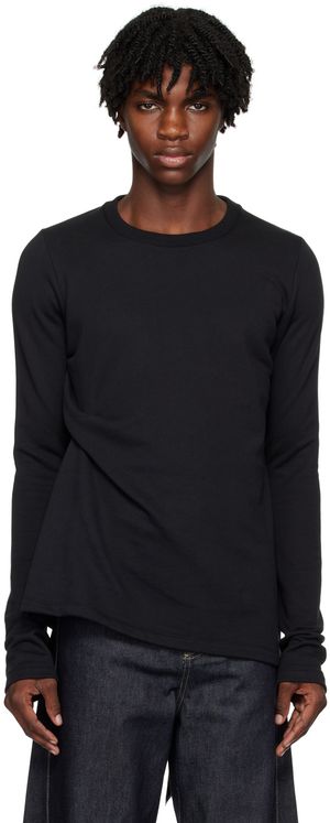 Marina Yee Pull molletonné noir à nervures
