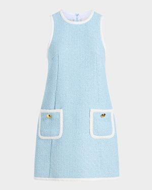 Auden Contrast Tweed Sleeveless Mini Shift Dress