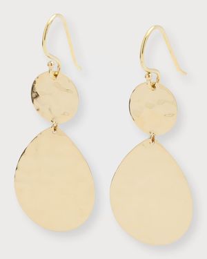 Snowman Crinkle Earrings in 18K Gold