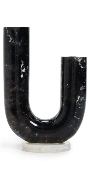 Jonathan Adler Mustique Double Tube Vase Black/White One Size
