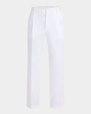 Men's Single-Pleat Stretch Cotton Pants