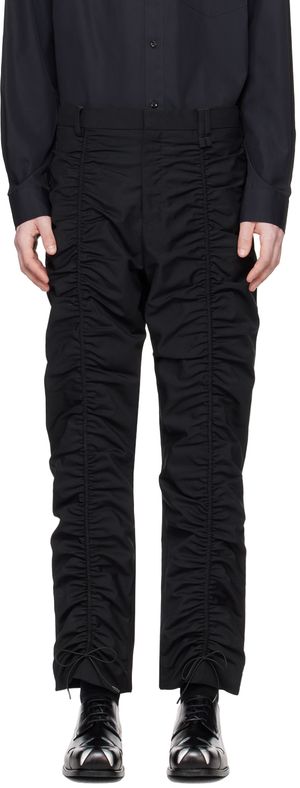 Simone Rocha Pantalon noir à effet ruché
