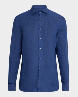 Men's Linen Casual Button-Down Shirt