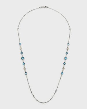 18K Gold and Sterling Silver Blue Spinel Necklace