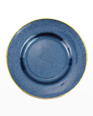 Metallic Glass Sapphire Salad Plate