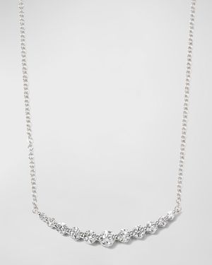 White Gold Round 11-Diamond Necklace, 18"L, 0.56-0.65tcw