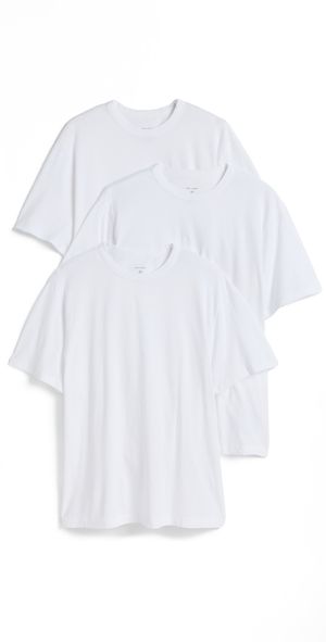 Officine Generale 3 Crew Neck Tee Pack Optical White L