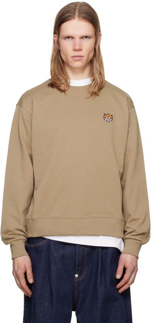 Kenzo Tan Kenzo Paris 'KENZO Happy Tiger' Embroidered Sweatshirt