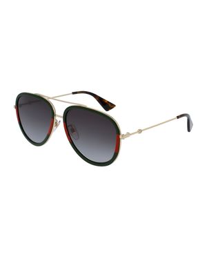 Metal Gradient Aviator Sunglasses