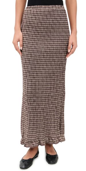 Bailey Rose Plaid Skirt Chocolate L