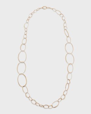 18K Rose Gold Long Oval-Link Necklace