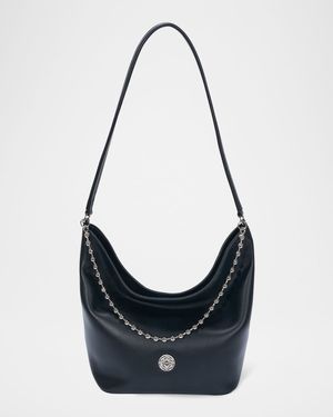 Ball Chain Leather Bucket Bag