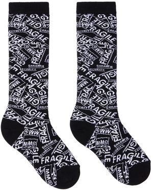MM6 Maison Margiela Enfant | Chaussettes noires à motif à logo