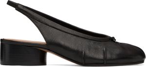 Maison Margiela Chaussures à talon haut de style ballerines noires à bout Tabi