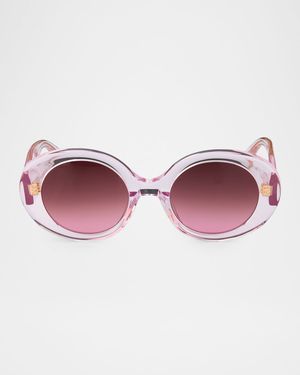 Lamarr 50.5mm Round Acetate Sunglasses