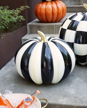 Courtly Stripe Outdoor Pumpkin