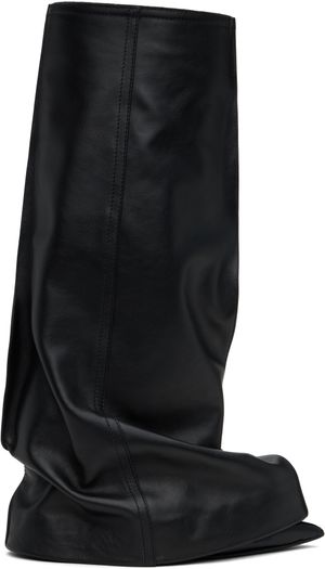 sacai Black Leather Pants Medium Tall Boots