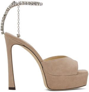 Jimmy Choo Beige Saeda 125 Heeled Sandals