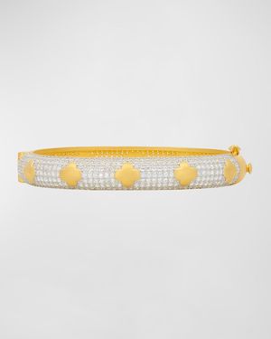 Sparkling Clover Cubic Zirconia Bangle