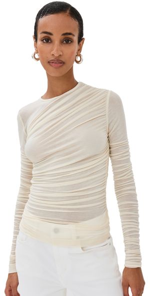 AGOLDE Tania Twist Tee Oat Milk XL