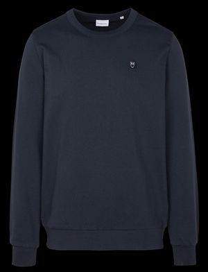 Knowledge Cotton Apparel - Sweat droit col rond en coton bio - Taille XL - Bleu