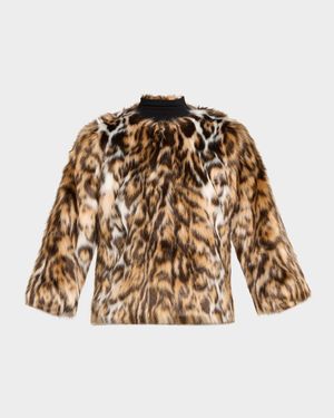 Fur Free Leopard Faux-Fox Coat