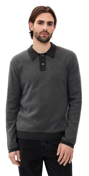RAILS Herrington Polo Charcoal Herringbone Melange XL