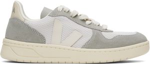 VEJA White & Gray V-10 B-Mesh Low Top Sneakers