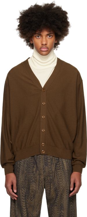 LEMAIRE Brown Relaxed Twisted Cardigan