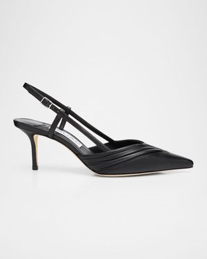 Afia 65 Leather Slingback Pumps