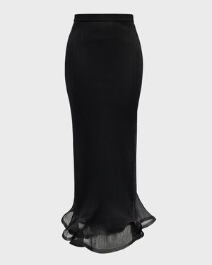 Kelso Ruffled Plisse Maxi Skirt