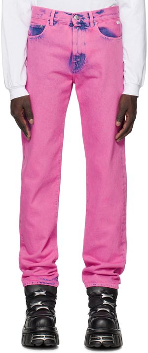 GCDS Pink Straight Fit Jeans