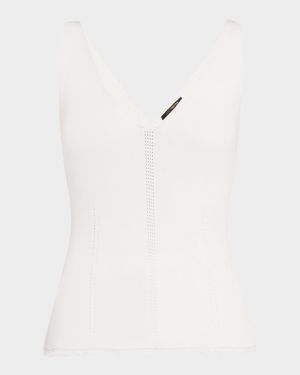 Finley Pointelle Rib Knit Cotton Tank