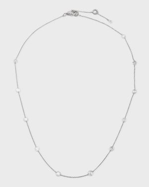 Ethereal 18K White Gold Rose-Cut Diamond Station Necklace, 18"L, 3.31tcw