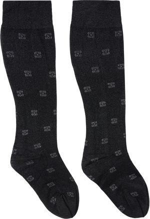 GANNI Black Glitter Butterfly Lace Socks