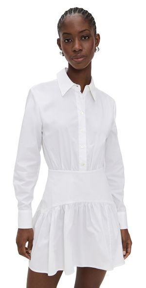 STAUD Rocco Mini Dress White 10