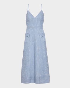 Cassia Textured A-Line Midi Dress