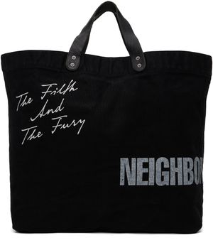 Neighborhood Black Washed Canvas Tote