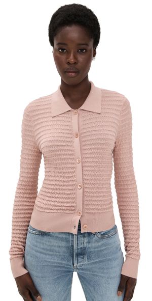 FRAME The Smocked Cardi Light Pink S