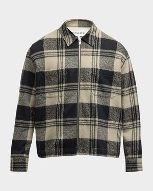 Men's Plaid Zip Overshirt
