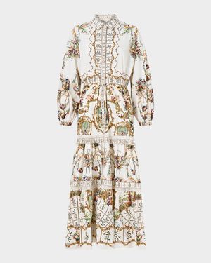 Dressing Room Drama Tiered Maxi Shirtdress