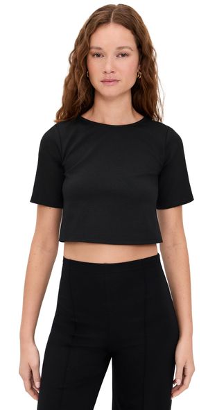 RIPLEY RADER Ponte Knit Short Sleeve Top Black S