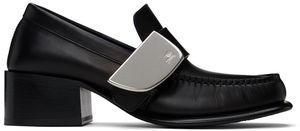 Burberry Black Leather Shield Loafers