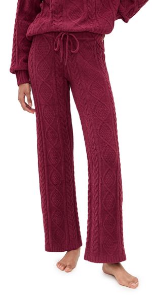 PJ Salvage Cozy Chenille Cable Knit Pants Port XS