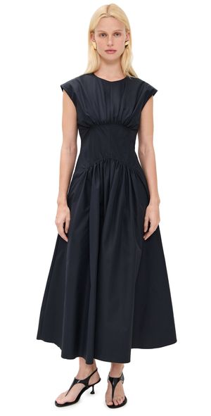 Proenza Schouler White Label Nyssa Dress in Tech Cotton Black 14