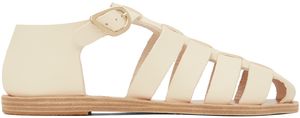 Ancient Greek Sandals Sandales Homeria blanc cassé