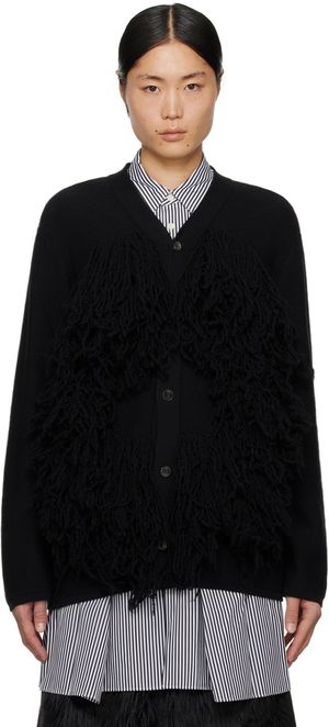 Comme des Garçons Homme Plus Black Fringe Cardigan