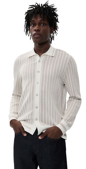 rag & bone Harvey Rib Shirt Ivory S