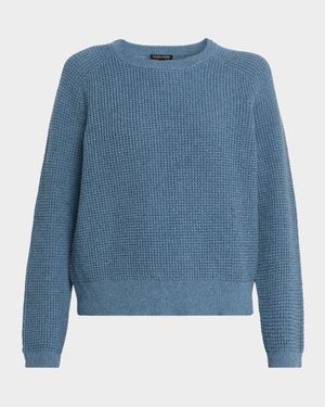 Crewneck Cotton-Cashmere Thermal Knit Top